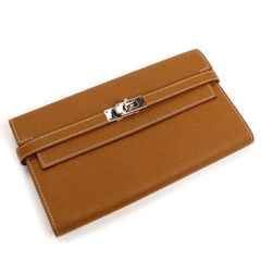 HERMES エルメス ケリーウォレット 長財布 ゴールド シルバー金具 C刻印 レディース 中古