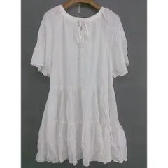 ◇ Discoat ディスコート ティアード 半袖 ミニ ワンピース サイズＦ オフホワイト レディース  【中古】 【1206170011238】