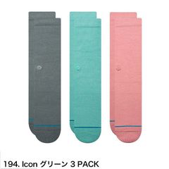 STANCE スタンスソックス STANCE socks ICON グリーン 3足 アイコン 無地 シンプル 靴下 メンズ レディース 定番 ブランド おしゃれ スポーツ プレゼント ギフト 女性 彼氏 男性 大人