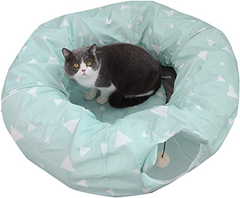 ボールとクッションを引っ掻く大きな快適な猫のトンネル、子猫と猫が楽しめる折りたたみ式遊べるおもちゃ ::39041