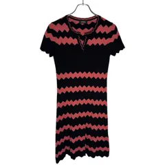 BL8 MAX&CO マックスアンドコー ニット ワンピース 半袖 ボーダー ピンク ブラック レディース カジュアル レディース S 160cm