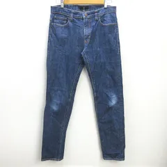 G■ユニクロ/UNIQLO ＋J セルビッジスリムフィットストレートジーンズ/321-446518【33/84cm】紺/men's/65【中古】■
