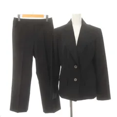 バーバリー ロンドン BURBERRY LONDON セットアップ 上下 スーツ テーラードジャケット 2B 背抜き フレアパンツ センタープレス ジッパーフライ ウール 42 38 黒 ブラック /DO ■OS ■PN