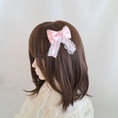推し活リボン 推し色リボン リボンクリップ ヘアクリップ ヘアアクセサリー ツインテール 2個セット ピンク アイドル 参戦リボン 現場 イベント ライブ コンサート 入学式 卒業式 結婚式