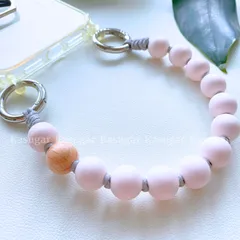 DAWNDEW☆ウッド ビーズ ストラップ スマホ ハンド ストラップ 天然 木 製 ビーズ ウォレット チェーン キーホルダー バッグチャーム ベイビー ブランケットク シューズ クリップ 犬 猫 手首 ブレスレット 携帯 リスト ストラップ KASUGAR