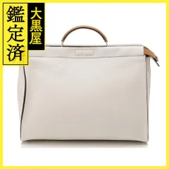 FENDI　フェンディ　Xトート　ピーカブー　ビジネスバッグ　ホワイト/ライトブラウン　レザー【433】のサムネイル