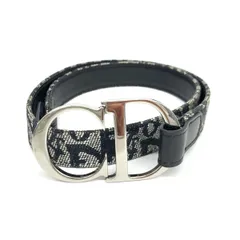 Christian Dior クリスチャンディオール   ベルト  ブラック トロッター CDバックル  レディース　240002225685