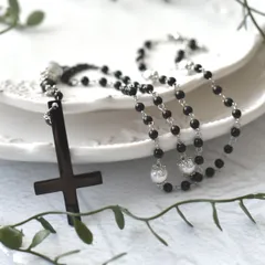 ロザリオ【崇拝と反駁】★ハンドメイド ロザリオ 推し活 逆十字架
