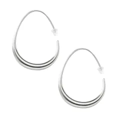 【シルバー × ピアス】[Cream dot. クリームドット公式] ピアス レディース ステンレス製 フープ 金属アレルギー つけっぱなし サージカルステンレス ドロップ フック 大ぶり メタル 大人