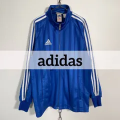 日本製 90s ヴィンテージ adidas アディダス トラックジャケット ストライプ サイズ160 ブルー系