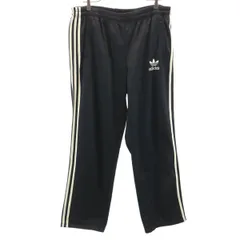 adidas アディダス 90s オールド トレフォイルロゴ刺繍 トレーニング トラックパンツ L 黒 裏ベロア調 ジャージ 3ライン メンズ 古着