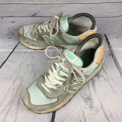 ニューバランス★574/ローカットスニーカー【24.0/グレー×水色】メッシュ加工/スエード加工/new balance◆H-32