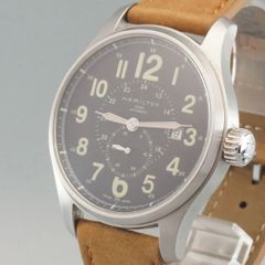 稼動品 ハミルトン Hamilton カーキ フィールド オフィサー H706550 自動巻き デイト ブラック文字盤 メンズ腕時計 スイス製