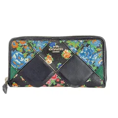 COACH(コーチ) 長財布 - F57650 黒×ライトブルー×マルチ レザー