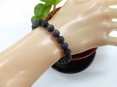 天然石 サファイア7.8mm〜8.4mm玉ブレスレット 内周17.3cm　　250720438