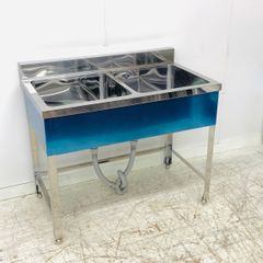 【送料無料】未使用 B品 2槽シンク W1005×D600×H800 流し台 ステンレスシンク 厨房 中古 ( 幅1000 お探しの方