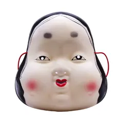 E4 昭和レトロ 金属工芸 お面 おかめ ひょっとこ 般若 魔除け 鍵フック