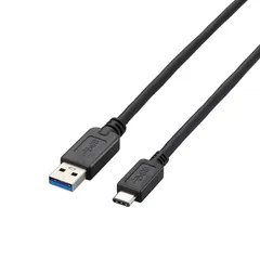 エレコム USBケーブル Type C (USB A to USB C) 2.0m USB3.1準拠 3A出力 最大5Gbps ブラック USB3-AC20BK 0