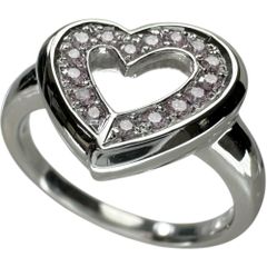 12号 ハートモチーフ ピンクダイヤモンド 0.15ct リング・指輪 K18WGホワイトゴールド 18金  5.4g レディース 【中古】【真子質店】【NN】