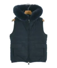 美品✨'S MaxMara ダウンベスト 高級フォックスファー ネイビー 42 S Max Mara ダウンベスト 最高級フォックスファー ネイビー 42 S