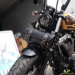バイク ツールバッグ ワンタッチ型 黒 ブラック 内ポケット付き 簡単取り付け 【当店オリジナル】 アメリカン 小物入れ 工具入 ハーレー/ マグナ