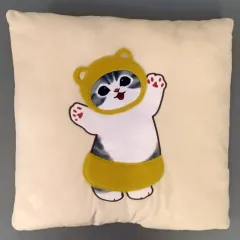 【中古】クッション・本体 イエロー もこっとクッション 「mofusand」