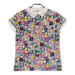 ★美品★MARK & LONA　総柄　ポロシャツ　サイズ　36 美品 MARK & LONA ポロシャツ 総柄 コミック風 レディース - メルカリ