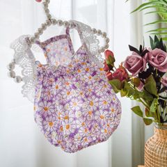 犬服ペット服ドッグウェア　ヒラヒラ花柄タンクトップキャミソール綿質オシャレお姫様