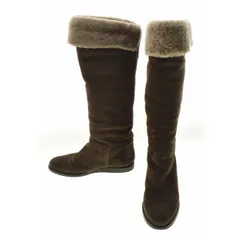 【SalvatoreFerragamo】スエード 裏ボア ロングブーツ