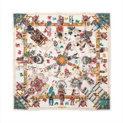 美品✨HERMESエルメス　カチナKachinas カレ90 ホワイト 楽天市場】【極美品】 エルメス HERMES スカーフ カレ 90 シルク