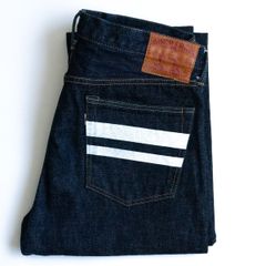 【美品/濃紺】 桃太郎ジーンズ【0105SP/出陣ナローテーパード ボタンフライ】34×33 デニムパンツ 25070265