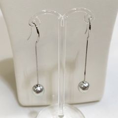 Pt900 あこや真珠ナチュラルブルーピアス7.5㍉