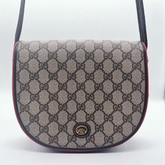 【GUCCI】グッチ　GGスプリーム×レザー　ショルダーバッグ