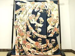 吉澤友禅 吾妻徳穂落款 金駒刺繡 成人式 着物“最上に花咲く日”振袖 T-83 fs476_1.jpg