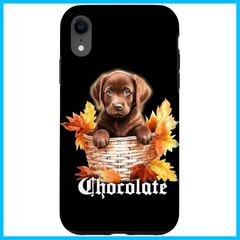 【特価セール】XR チョコレートラボ×ラブラドール子犬インバスケット iPhone スマホケース