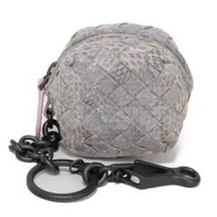 BOTTEGAVENETA ボッテガヴェネタ イントレチャート キーホルダー スネーク パステル ミニポーチ エキゾチック RFID ICチップ ライトパープル コインケース 474569 VT201 5810