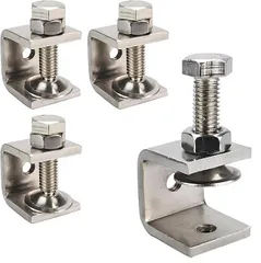 【在庫処分】Cクランプ 4個セット 金具開口クランプ 開口幅20mm 幅調節可 Lemfema ステンレス鋼製 ネジ式 板材押さえ ズレ防止 防錆 接着/固定/家庭/溶接/金属加工用 クランプ範囲約0-16mm