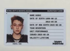 SEVENTEEN NEW BURSTDAY ver HOSHI HAPPY BURSTDAY ID
