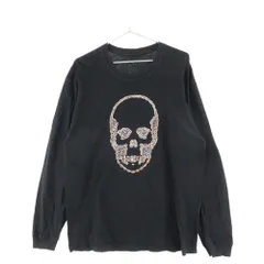 lucien pellat-finet (ルシアンペラフィネ) スワロフスキー スカル カットソー ロンT 長袖Tシャツ ブラックのサムネイル