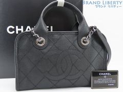 【未使用】シャネル　CHANEL　ココマーク　キャビアスキン　ドーヴィル　ボーリングバッグ 2WAY ショルダーバッグ　ミニボストンバッグ　ブラック シルバー金具　グレインドカーフスキン　A92757