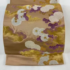 じゅらく　袋帯　帝王紫　花紋　唐草　菊　グリーン　着物　102a d じゅらく 袋帯 帝王紫 花紋 唐草 菊 グリーン 着物 102a d