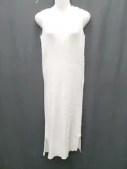 ◇ ⊂ KOBE LETTUCE リブニット サマーニット タイト ノースリーブ 膝下丈 ワンピース ホワイト レディース P  【1410230023554】