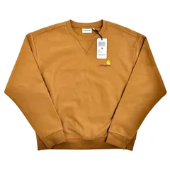 carhartt カーハート wip ワンポイント ロゴ キャンバス ダック ブラウン 前Vガゼット スウェット