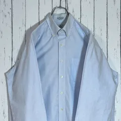 L.L.Bean エルエルビーン 長袖シャツ 厚手 ポケット ストライプ オックスフォード 長袖ボタンダウンシャツ BDシャツ MENS メンズ 16 36 L 水色 ライトブルー COTTON SINGLE NEEDLE TAILORING 20202976