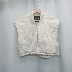 ◇ Θ ZARA ザラ 無地 ノースリーブ ナイロンベスト サイズM ホワイト系 レディース E  【1505130002775】