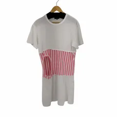 コムデギャルソンオムプリュス COMME des GARCONS HOMME PLUS AD2019 20SS ストライプ 切替 クルーネック ロング 半袖 Tシャツ メンズ JPN：S のサムネイル