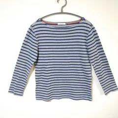 エーグル　AIGLE　長袖カットソー　レディースS　グレー・ネイビー　ボーダー柄