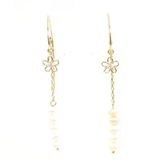 K10YG　ピアス　pierced earrings　パール　（真珠）　ジルコニア　総重量約1.0g