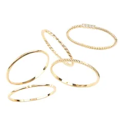 【ゴールド × アソート】[Cream dot. クリームドット公式] リング 指輪 レディース 5点セット 金属アレルギー ニッケルフリー セットリング 重ねづけ キュービックジルコニア 大人 上品