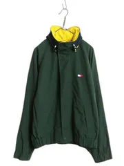 【お得なクーポン配布中!】 90s トミーヒルフィガー ナイロン セーリング ジャケット メンズ M 古着 オールド ブルゾン フルジップ ウインドブレーカー 収納 フード 緑